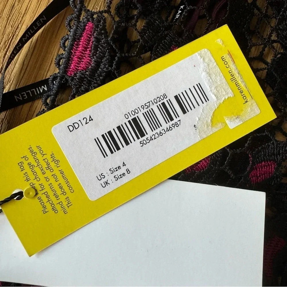 NWT Karen Millen US 4 Lace Mini Dress Leopard Floral Embroidery Sleeveless - Picture 4 of 13